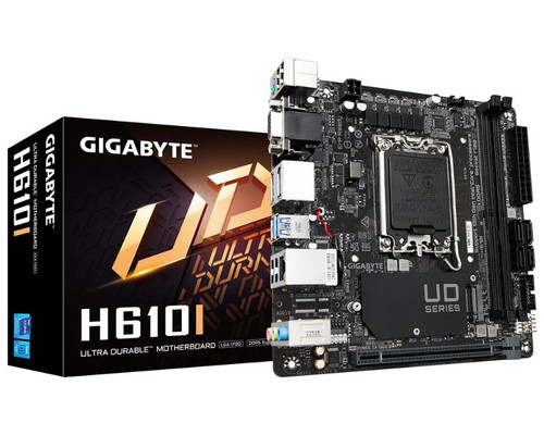 PLACA GIGABYTE H610I,INTEL,1700,H610,2DDR5,128GB,VGA+HDMI+2DP,GBLAN,4SATA3+1M.2,4USB3.2,M-ITX (Espera 4 dias)-SX23 PLACA GIGABYTE H610I,INTEL,1700,H610,2DDR5,128GB,VGA+HDMI+2DP,GBLAN,4SATA3+1M.2,4USB3.2,M-ITX (Espera 4 dias)
